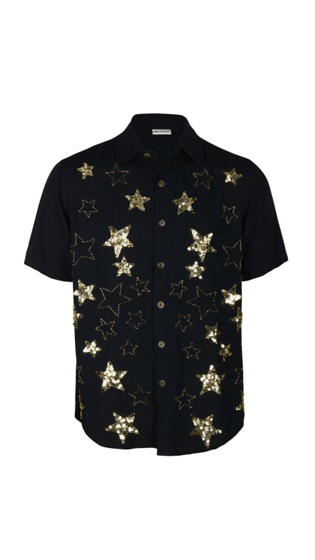 Black and gold sequin shirt sales