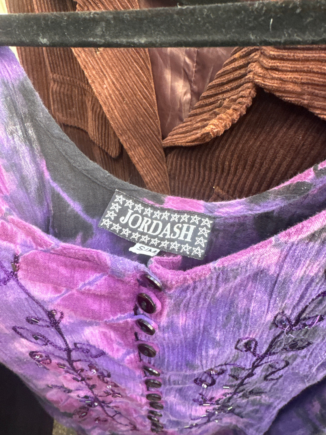*Y2K TIE-DYE EMBROIDERED MINI DRESS / S