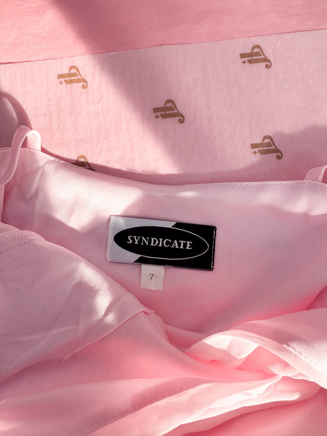 *'90S PINK MIDI DRESS / XS-S - VINTAGE