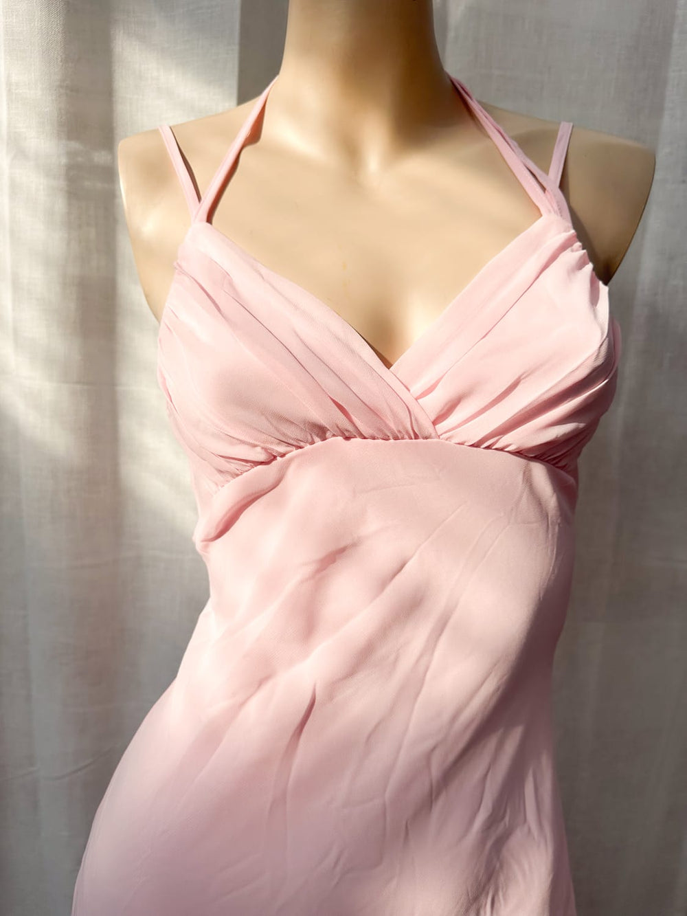 *'90S PINK MIDI DRESS / XS-S - VINTAGE