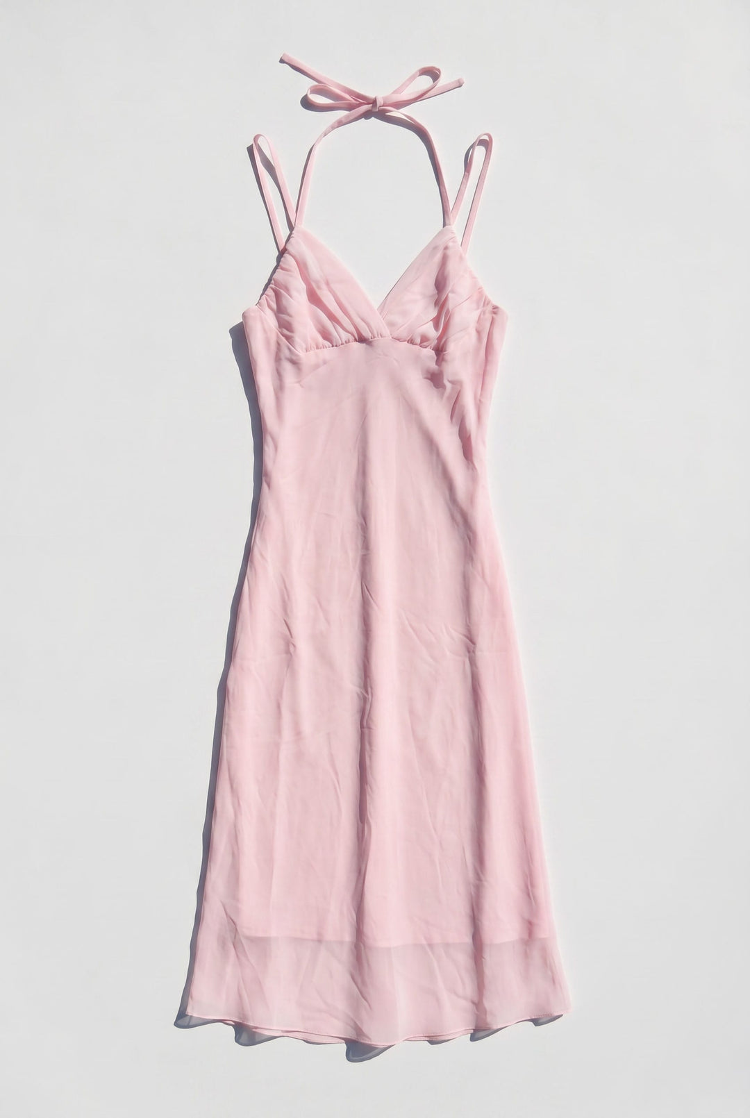 *'90S PINK MIDI DRESS / XS-S - VINTAGE