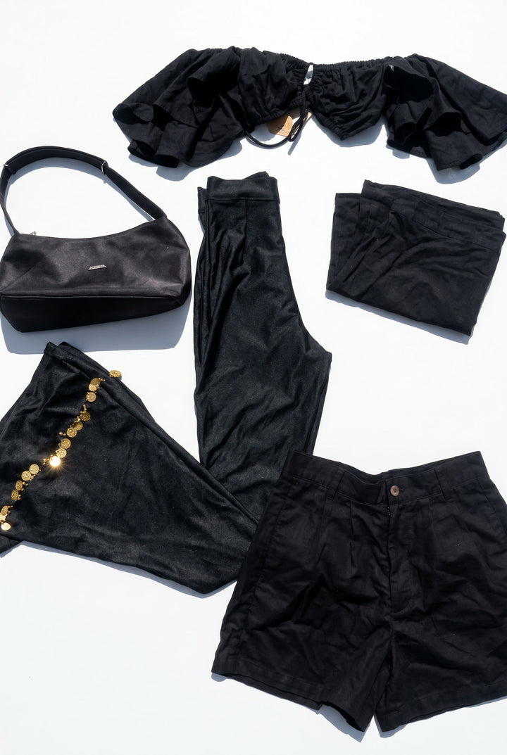*SANDY BLACK AND LINEN BUNDLE / XS-S