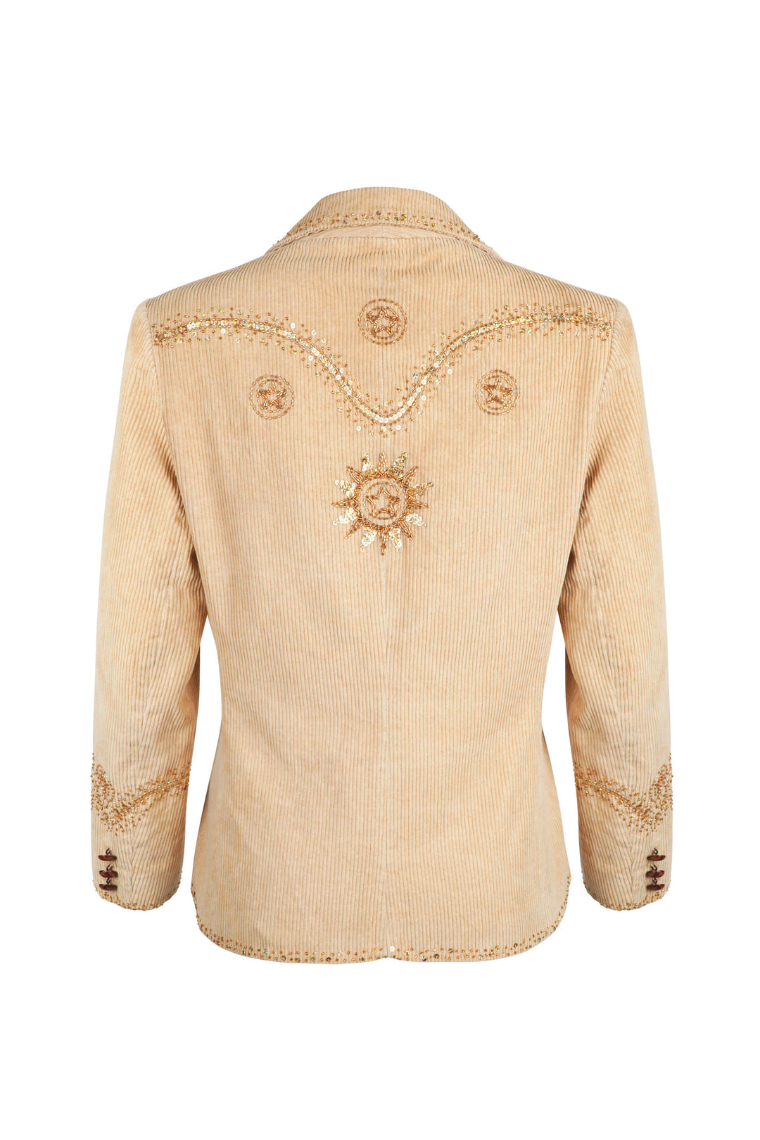 *VTG CORDUROY EMBELLISHED WESTERN BLAZER JACKET / M