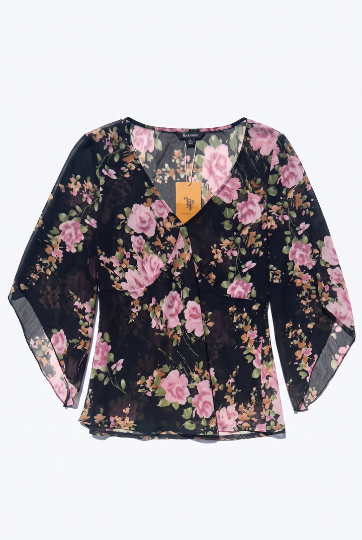 *Y2K FLOWER BLOUSE / L
