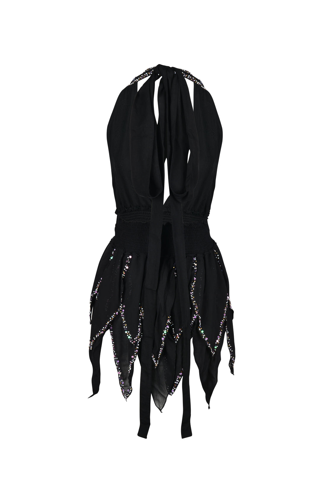 ARZAIA MUSHROOM PIXIE MINI DRESS - BLACK