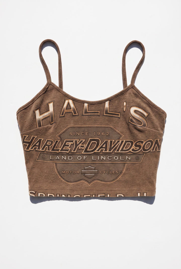 *HALLS HARLEY DAVIDSON BROWN CAMI SINGLET / XS