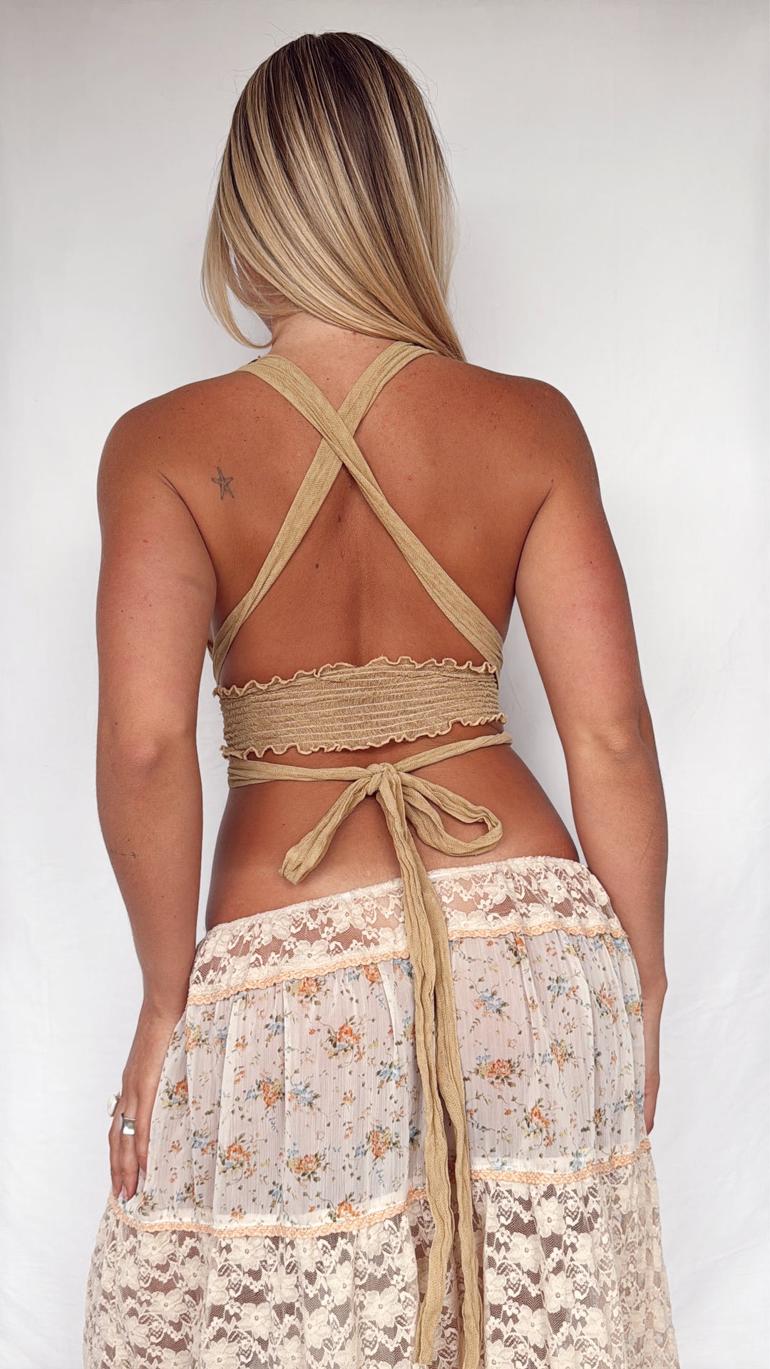 LULIE BALLET CROP - DARK TAN