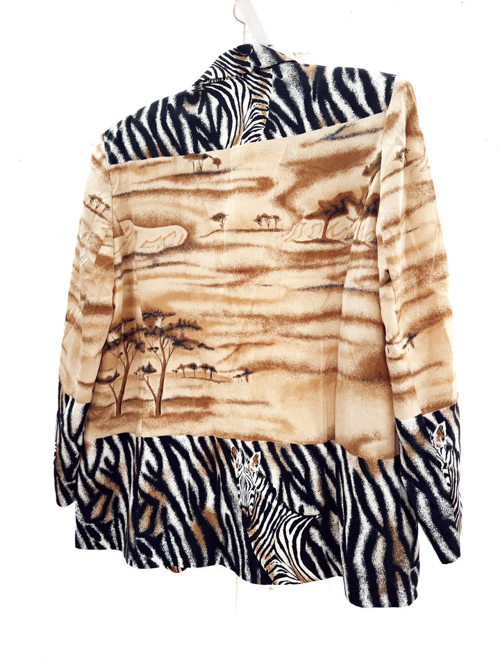 VTG '90S ANIMAL SAFARI BLAZER JACKET / XL - XXL