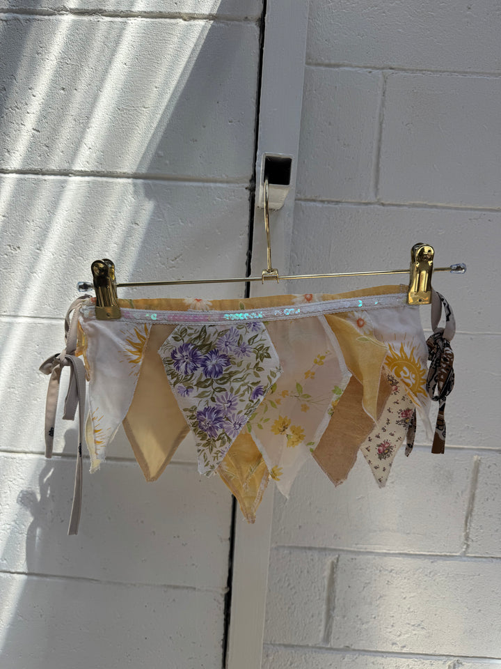 *VTG PATCHWORK SPARKLE PIXIE SKIRT / XS-S