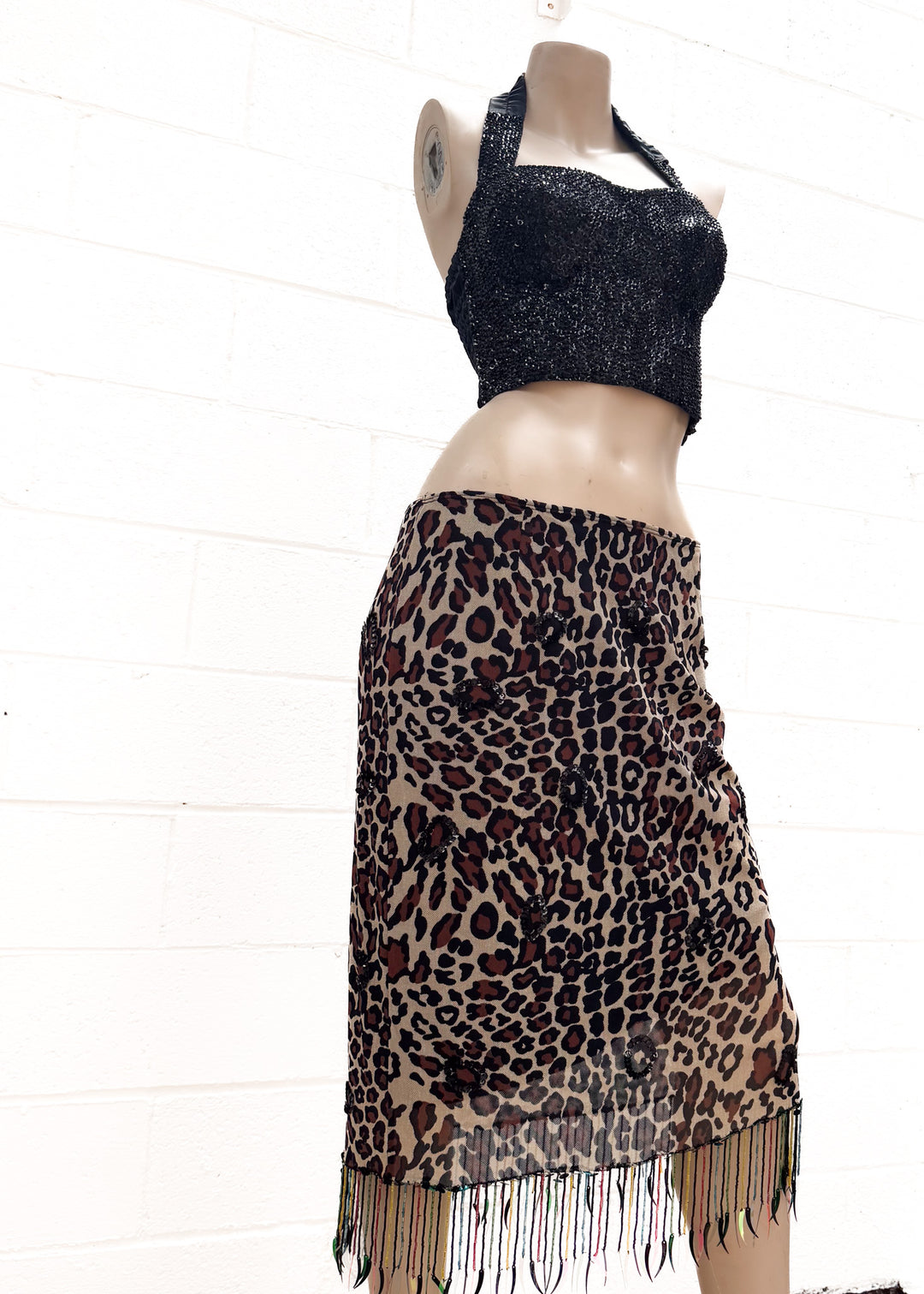 VTG BLACK SEQUIN BUSTIER / M