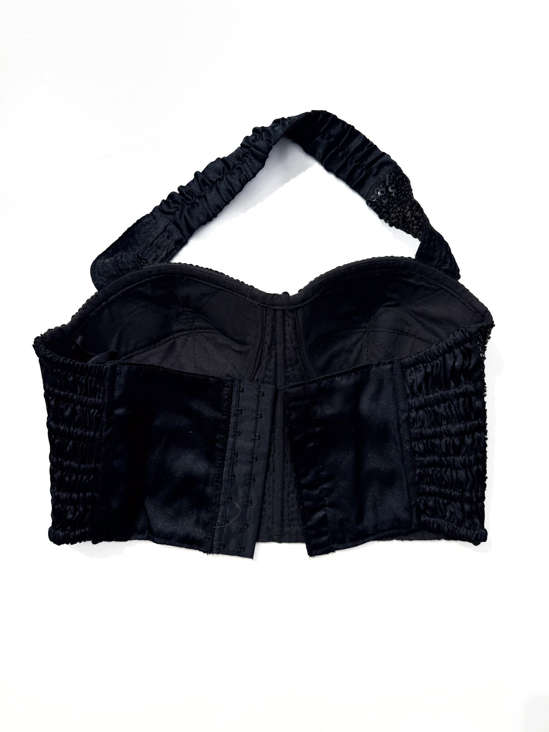 VTG BLACK SEQUIN BUSTIER / M