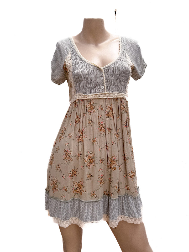 VTG Y2K PEACE ANGEL COTTAGE DRESS / XS-S