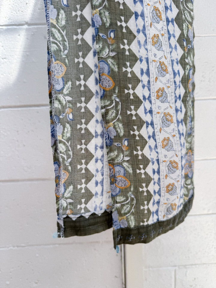 *VTG PRINTED COTTON BANDEAU / XS-S