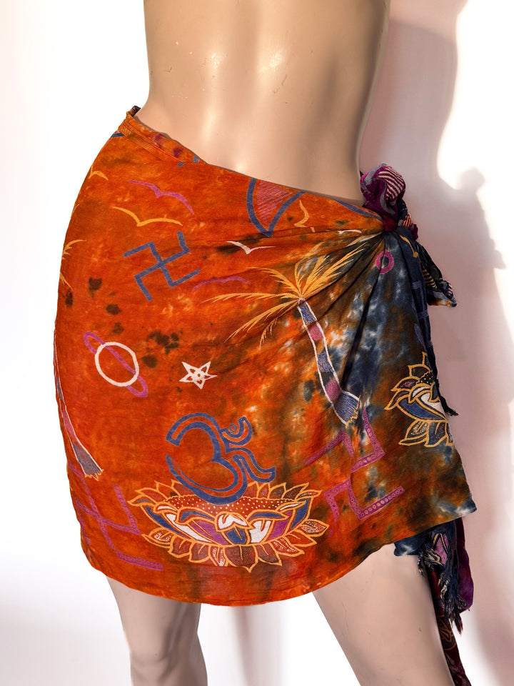 *VTG Y2K CELESTIAL 'OM' LOTUS SARONG