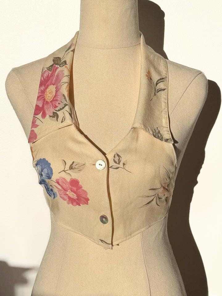 *VTG ‘90s YELLOW HALTER / XS