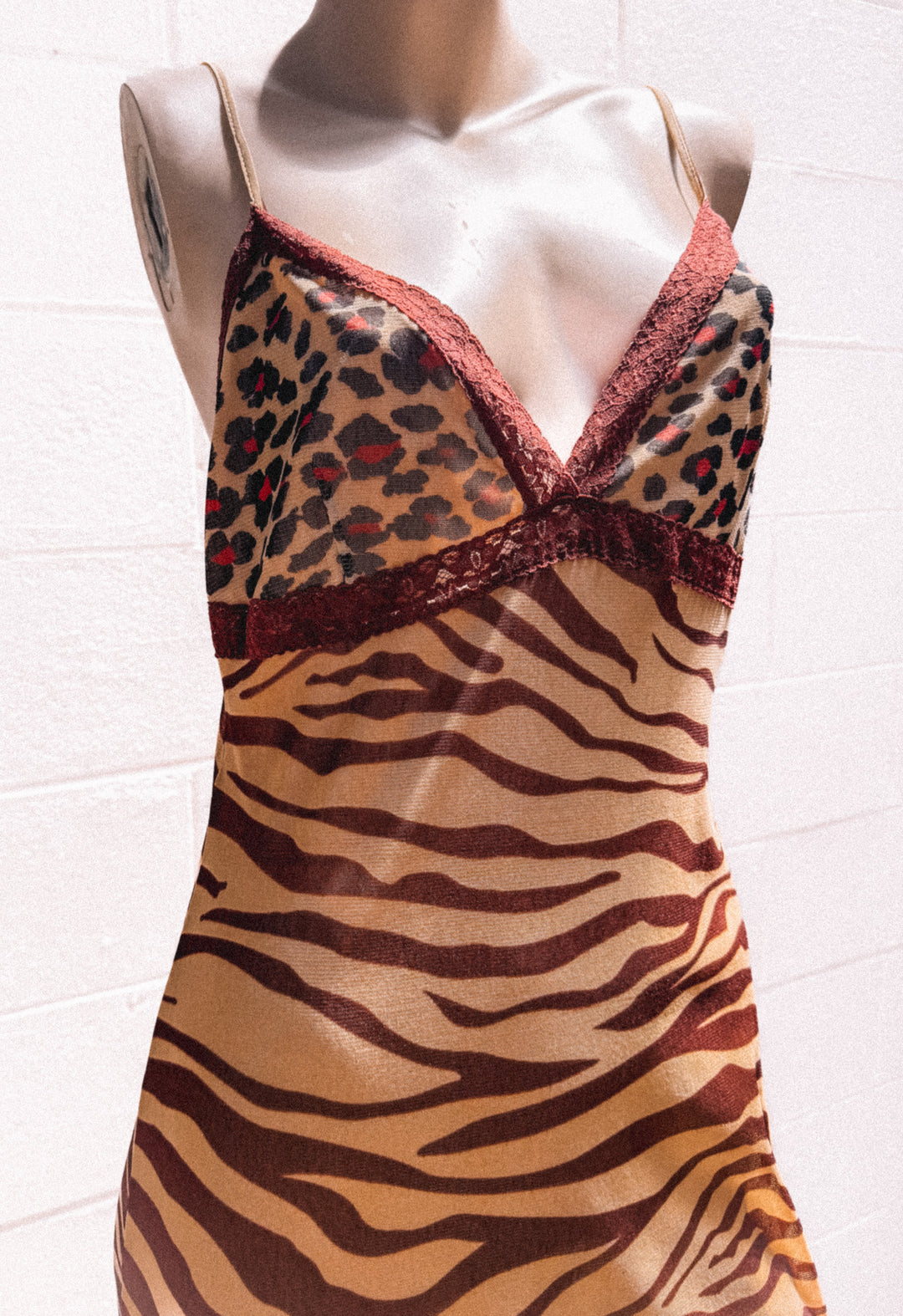 *VTG Y2K DEADSTOCK LEOPARD MIDI DRESS / L