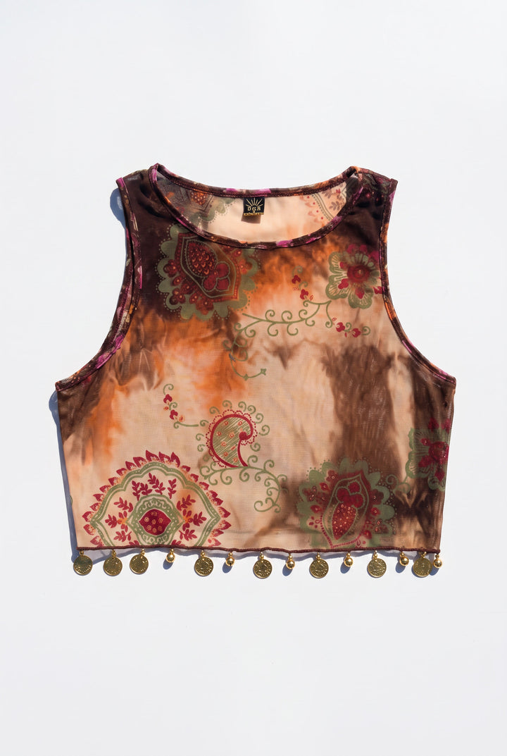 *PAISLEY MESH JINGLE MINI CROP / XS