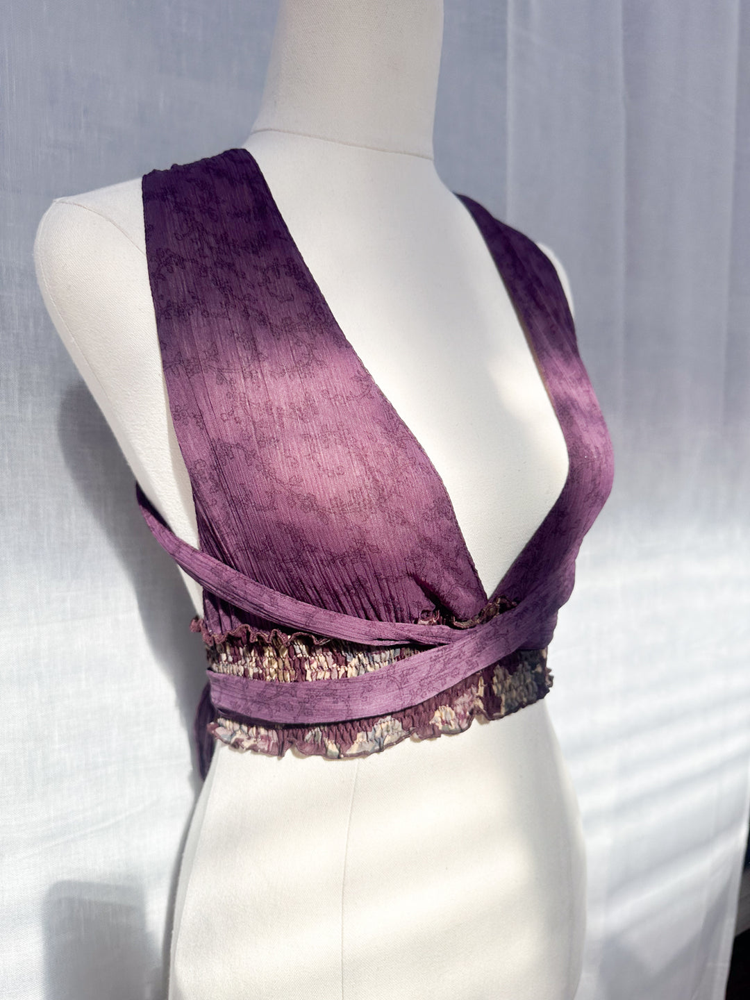 *SUMI PATCHWORK SILK PRINCESS TOP / XS-S