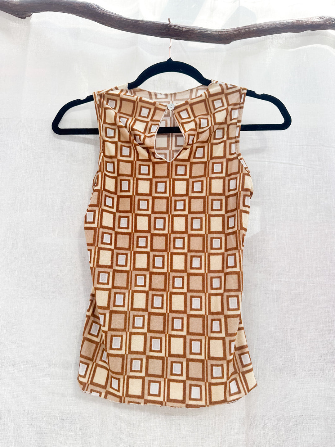 *'70S STRETCHY CAMI BROWN / XS-S