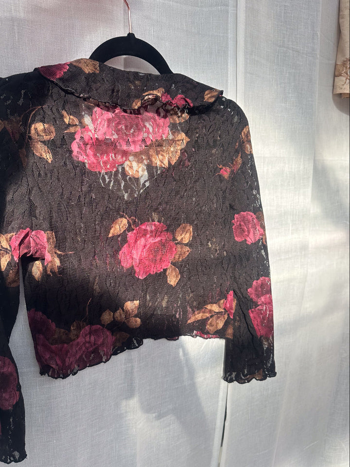 CAMMY Y2K LACE FRILL TOP / S