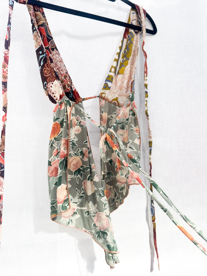 *PRAIRIE PATCHWORK PIXIE HALTER TOP / XS/S