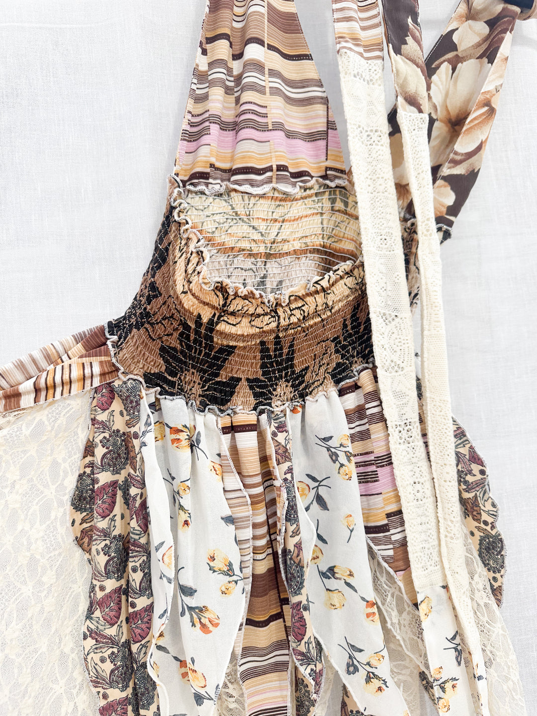 *CALISTA EARTHY PATCHWORK PIXIE DRESS/ L-XL