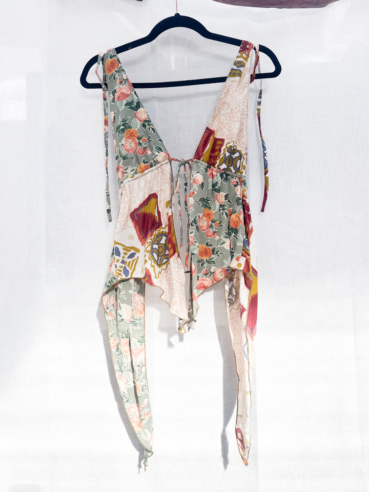 *PRAIRIE PATCHWORK PIXIE HALTER TOP / XS/S