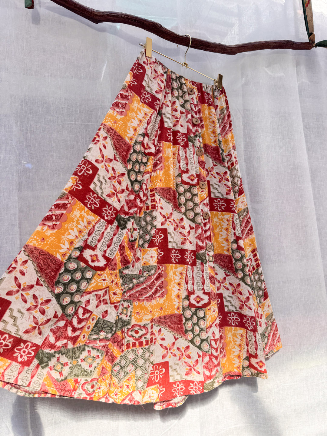 *PEBBLE PRINTED MAXI SKIRT / XS-S