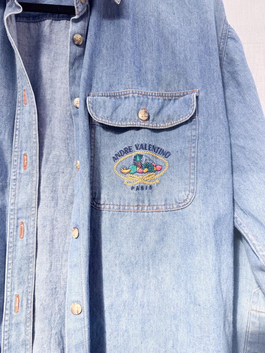 ANDRE VALENTINO PARIS DENIM SHIRT / L