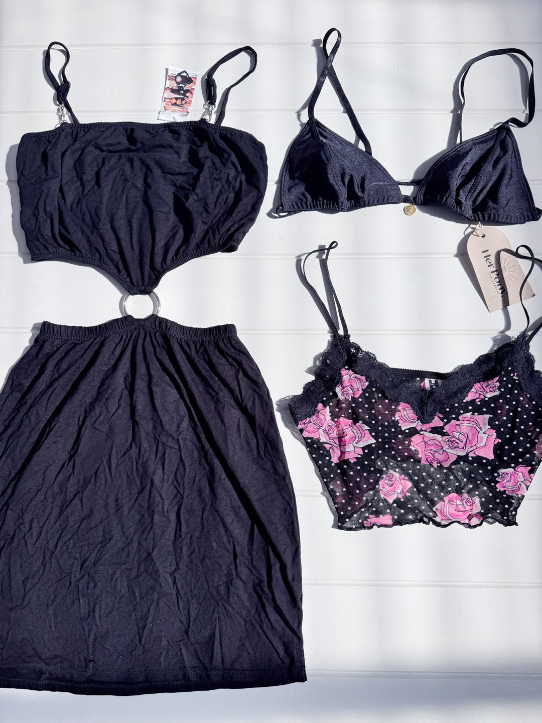 *LUCIA CUT OUT DRESS AND CAMI BUNDLE / L
