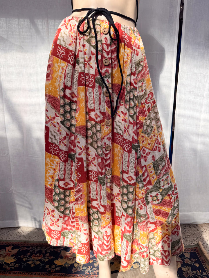 *PEBBLE PRINTED MAXI SKIRT / XS-S