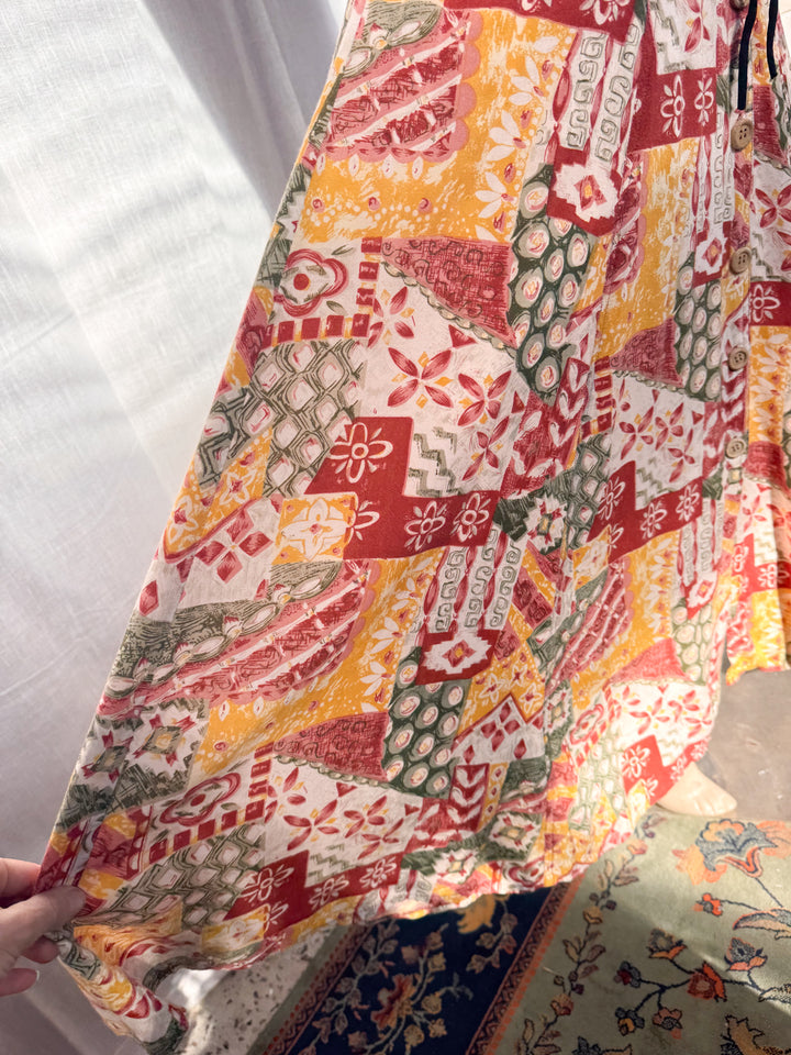 *PEBBLE PRINTED MAXI SKIRT / XS-S
