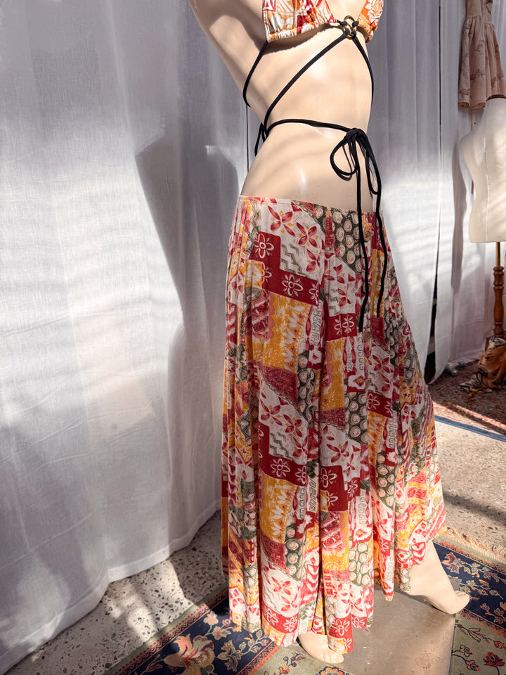 *PEBBLE PRINTED MAXI SKIRT / XS-S