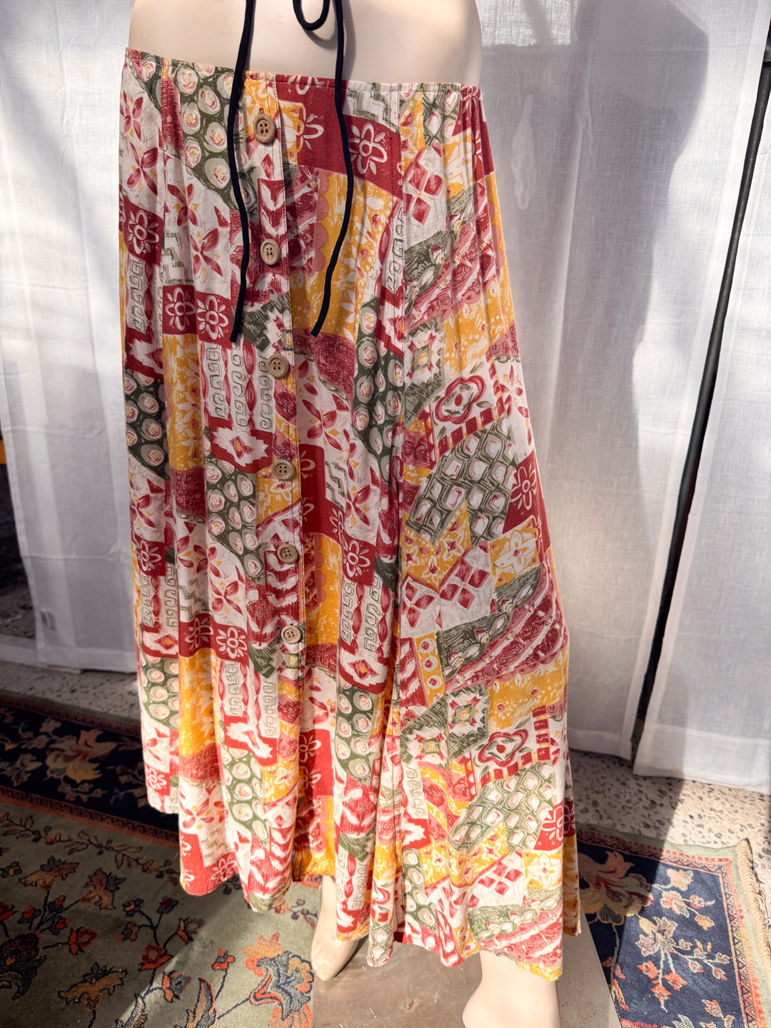 *PEBBLE PRINTED MAXI SKIRT / XS-S