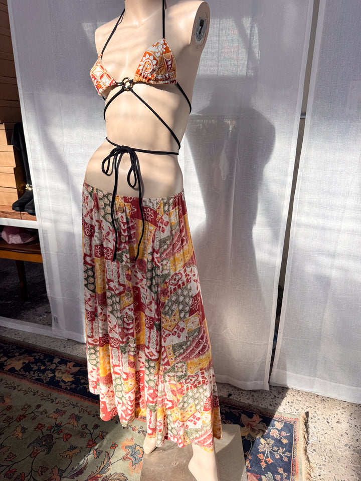 *PEBBLE PRINTED MAXI SKIRT / XS-S
