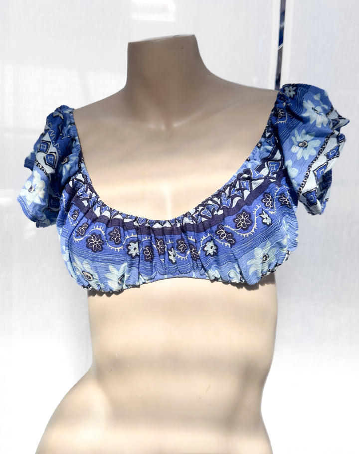 *BLUE BOSSOM MINI CROP / XS