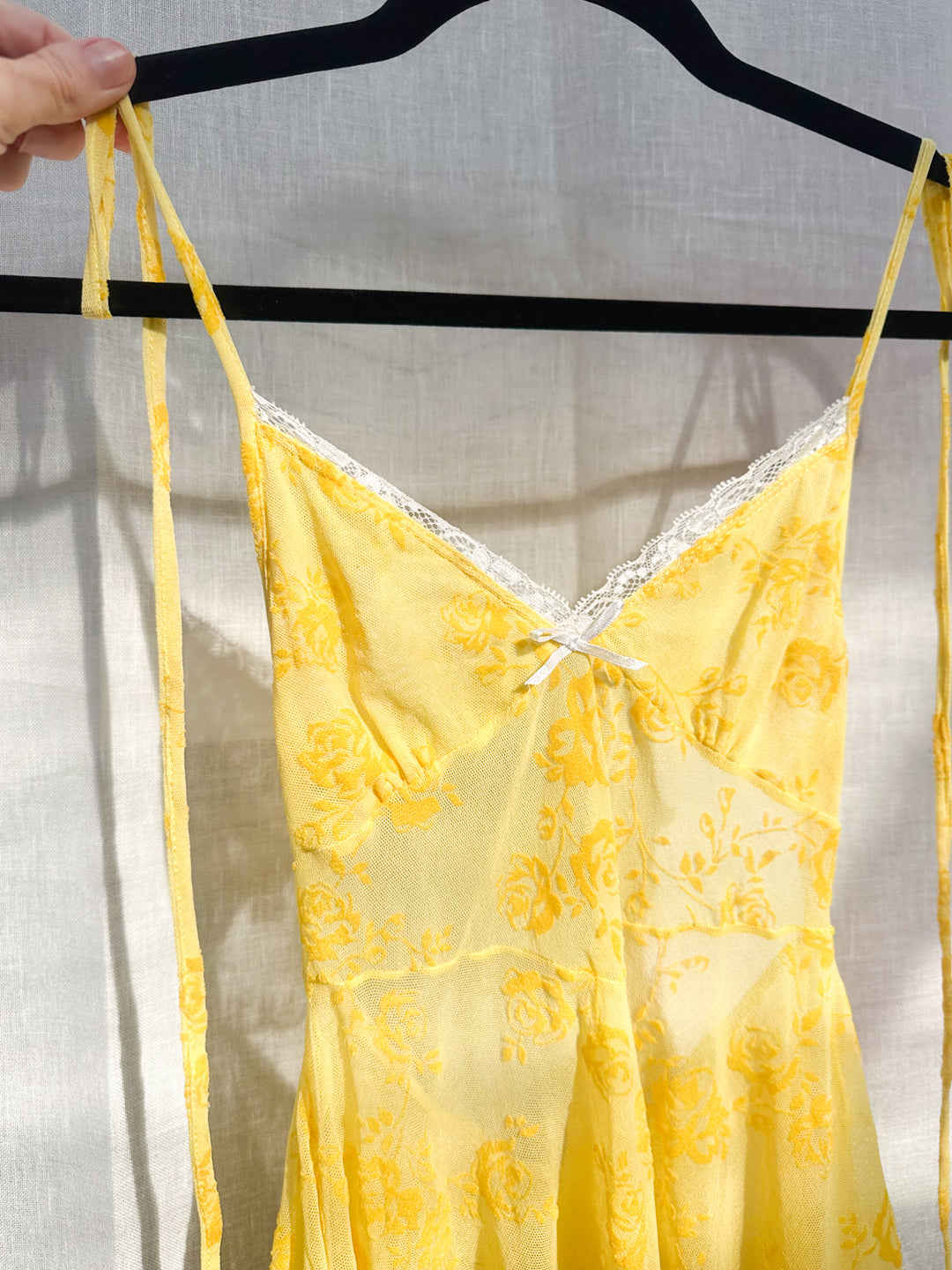 *YELLOW MESH PIXIE DRESS / XS