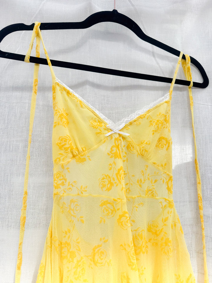 *YELLOW MESH PIXIE DRESS / XS