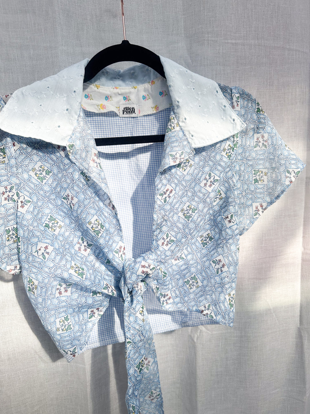 *BLUE PATCHWORK CROP / S