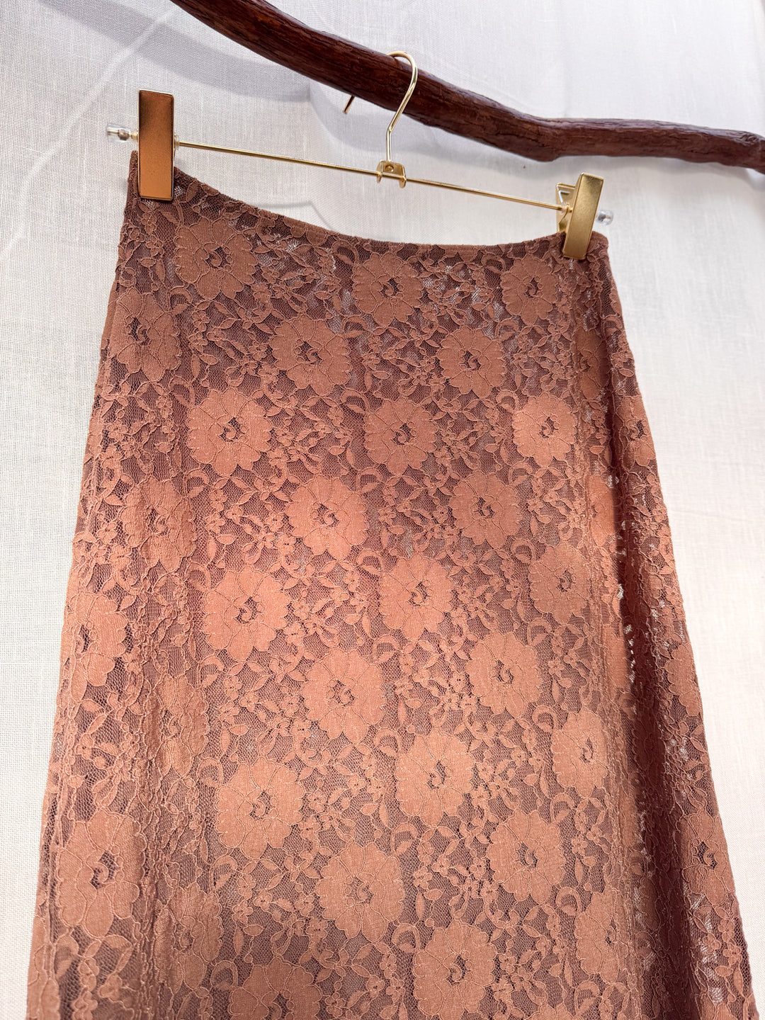 *EARTHY BROWN SKIRT LONG / XS