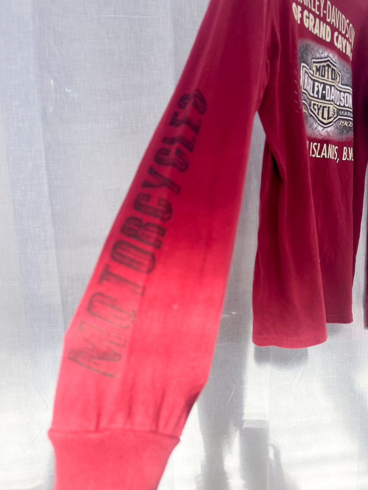 *RED LONG SLEEVE HARLEY DAVIDSON SHIRT / S