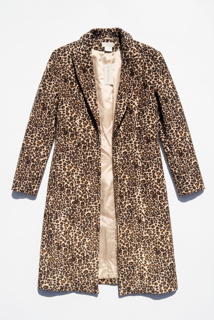 *Y2K DEADSTOCK VELVET LEOPARD JACKET / L-XL