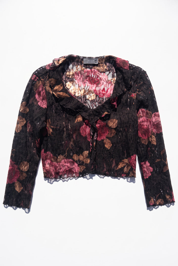 CAMMY Y2K LACE FRILL TOP / S