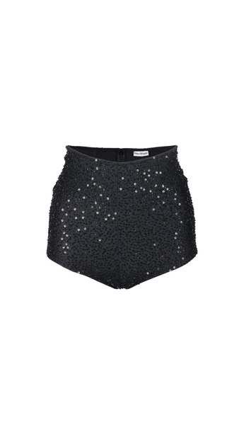 AMETHYST BEADED SPARKLE SHORTS - BLACK – Her Pony