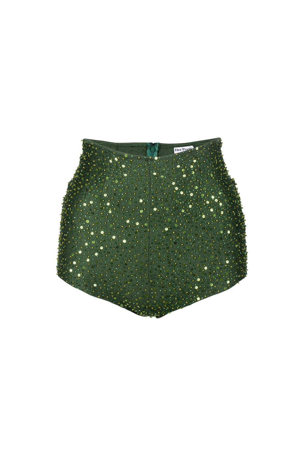 AMETHYST BEADED SPARKLE SHORTS GREEN 4