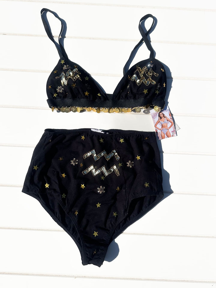 *AQUARIUS ZODIAC SEQUIN SPARKLE SET /  XL-XXL - SAMPLE SALE