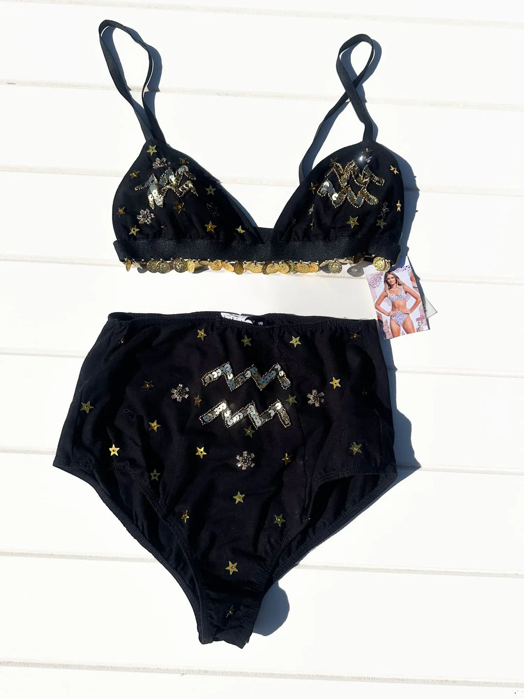 *AQUARIUS ZODIAC SEQUIN SPARKLE SET /  XL-XXL - SAMPLE SALE