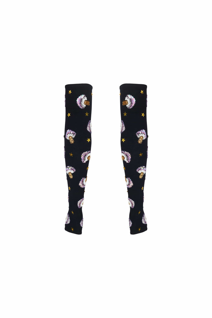 ARZAIA MUSHROOM ARM WARMERS - BLACK - Her Pony