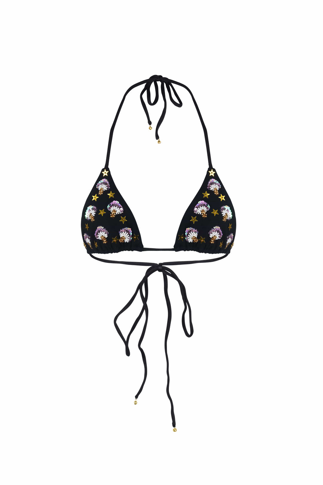 ARZAIA MUSHROOM BIKINI BRA - BLACK - Her Pony