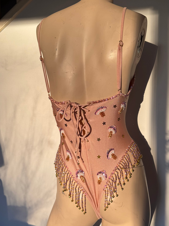 ARZAIA MUSHROOM BODYSUIT - TAN / XS-S - SAMPLE SALE